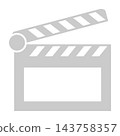 Minimalist Movie Clapperboard Icon for Film Production and Cinema Media Projects 143758357