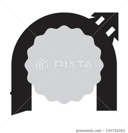 black and white abstract archway with gray circle and road black and white abstract archway with gray circle and road 143758363