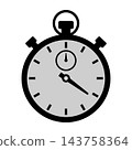 Stopwatch timer clock icon symbol tool 143758364