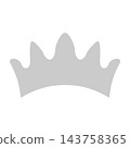 Crown icon symbol royalty power gray silhouette simple 143758365