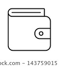 簡易錢包圖示插圖（線條畫）001 143759015