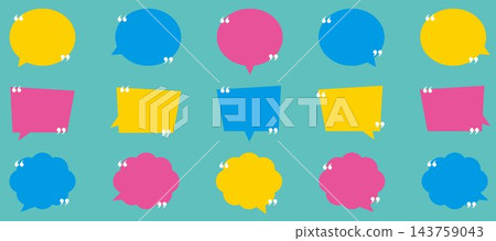 A set of pop and colorful speech bubble illustrations A set of pop and colorful speech bubble illustrations 143759043