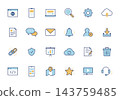 A simple icon set for introducing websites and online services. 143759485