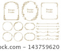 Elegant leaf-decorated frame and decorative border set 143759620