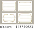 Elegant leaf-decorated frame and decorative border set 143759623