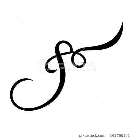 Black calligraphic letter S symbol on white background 143760101