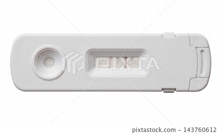 Positive Pregnancy Test with Two Pink Lines Isolated on White 143760612