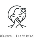 Nausea Icon. Queasy Person Hand Covering Mouth. Thin Line Medical Vector Illustration. Isolated Symptom Outline Symbol 143761642
