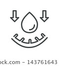 Nutrient Absorption Icon. Intestinal Villi Drop Arrows. Thin Line Medical Vector Illustration. Isolated Outline Symbol 143761643