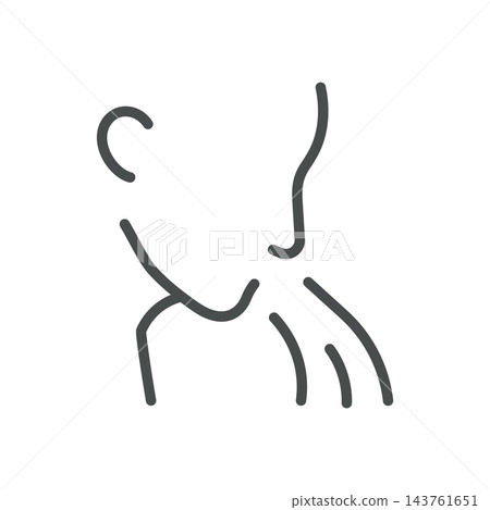 Vomiting Icon. Person Emesis Symptom. Thin Line Digestive Illness Vector Illustration. Isolated Medical Outline Symbol Vomiting Icon. Person Emesis Symptom. Thin Line Digestive Illness Vector Illustration. Isolated Medical Outline Symbol 143761651