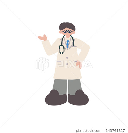 Hand-drawn vector illustration of a male doctor. Hand-drawn vector illustration of a male doctor. 143761817