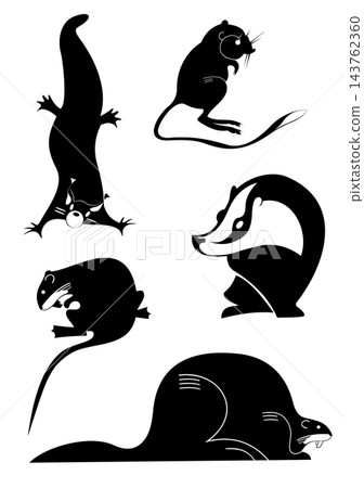 Vector original art animal silhouettes collection for design Vector original art animal silhouettes collection for design 143762360
