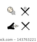 Baseball icons set 143763221