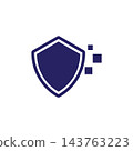 Cyber security shield vector icon 143763223