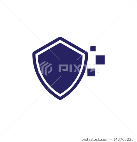 Cyber security shield vector icon Cyber security shield vector icon 143763223