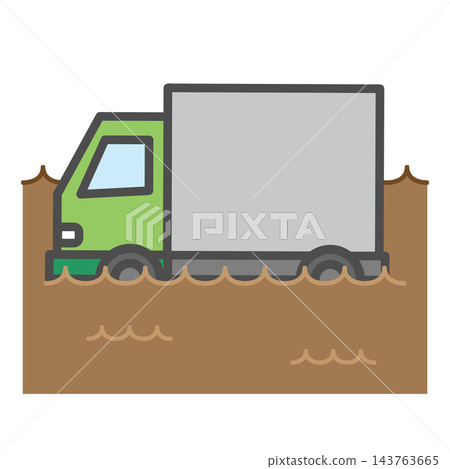 Truck swallowed by mudslide Truck swallowed by mudslide 143763665