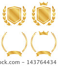E-commerce site rankings, awards, plaques, ribbons, and a luxurious gold emblem featuring a laurel wreath motif. 143764434