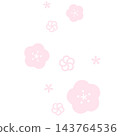 一幅日式風格的插畫，畫中是許多淺粉色的花。 143764536