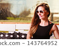 Young woman relax on bench. 143764952