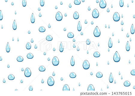 Cartoon blue raindrops pattern, isolated illustration Cartoon blue raindrops pattern, isolated illustration 143765015