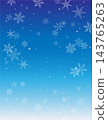 Background illustration of a sky with falling snowflakes (vector, winter) 143765263