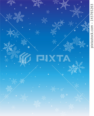 Background illustration of a sky with falling snowflakes (vector, winter) 143765263