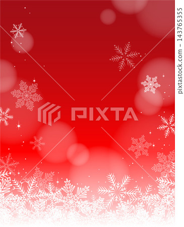 Background illustration of fallen snowflakes, vector, red, Christmas. 143765355