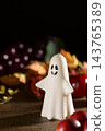 Halloween image of ghosts and harvest 143765389