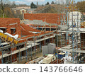 Building construction site developing urban residential housing 143766646