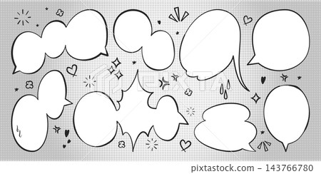 Comic speech bubbles in various shapes and forms Comic speech bubbles in various shapes and forms 143766780