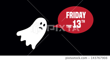 little ghost on friday the 13th vector illustration little ghost on friday the 13th vector illustration 143767908