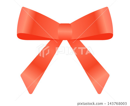 Bowknot ribbon illustration: A satin ribbon with straight ends and a gradient effect to create a three-dimensional look. Bowknot ribbon illustration: A satin ribbon with straight ends and a gradient effect to create a three-dimensional look. 143768003