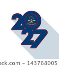 2027 Long Shadow Banner with North Dakota Flag Inside. 143768005
