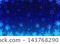 夜空背景插圖，雪花飄落（橫向視圖） 143768290