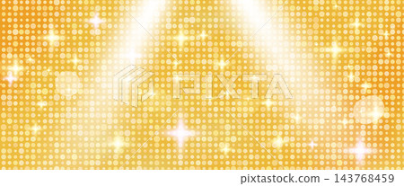 Gold shimmer panel with a sequin grid and broad radiant light. Pale gold bands and crisp star flares spread shimmer over the metallic surface. Luminous vector backdrop for Christmas event poster Gold shimmer panel with a sequin grid and broad radiant light. Pale gold bands and crisp star flares spread shimmer over the metallic surface. Luminous vector backdrop for Christmas event poster 143768459