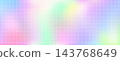 Gradient holographic background with grid. Soft gradation texture and y2k unicorn pastel grid on paper. Vector design with delicate pattern and notebook dash graph for a modern bg 143768649