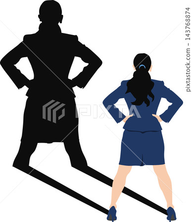 有陰影的女商人的插圖 有陰影的女商人的插圖 143768874