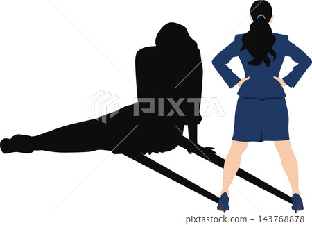 有陰影的女商人的插圖 有陰影的女商人的插圖 143768878