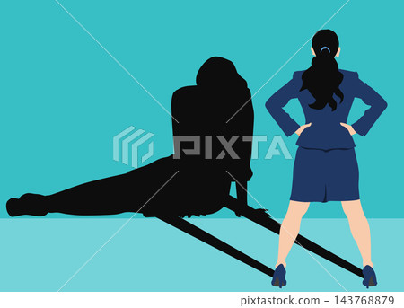 有陰影的女商人的插圖 有陰影的女商人的插圖 143768879