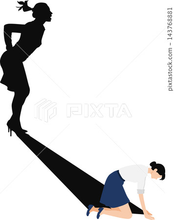 有陰影的女商人的插圖 有陰影的女商人的插圖 143768881