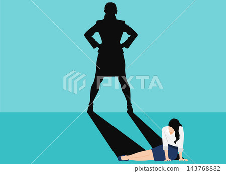有陰影的女商人的插圖 有陰影的女商人的插圖 143768882