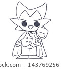 Cute Halloween vampire line art illustration 143769256