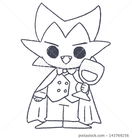 Cute Halloween vampire line art illustration Cute Halloween vampire line art illustration 143769256
