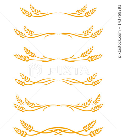 Wheat ears decorative dividers bundle Wheat ears decorative dividers bundle 143769293