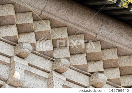 Close-up of the ornate decor on the Chinese classic roof of traditional building, Chinese architecture in China. Chinese folk religion landmark. Buddhist Temple or traditional building. Close-up of the ornate decor on the Chinese classic roof of traditional building, Chinese architecture in China. Chinese folk religion landmark. Buddhist Temple or traditional building. 143769440