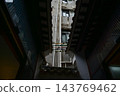 Close-up of the colorful electric wire at the rooftop of Chinese classic roof of traditional building, Chinese architecture in China. 143769462