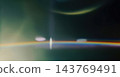 Rainbow lens flare with optical light leak 143769491