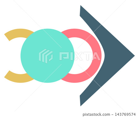 Abstract round logo with arrow, isolated illustration Abstract round logo with arrow, isolated illustration 143769574