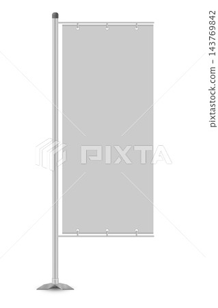 Blank vertical street banner mockup, isolated illustration 143769842