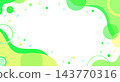 A green geometric background material combining circles and wavy lines. 143770316